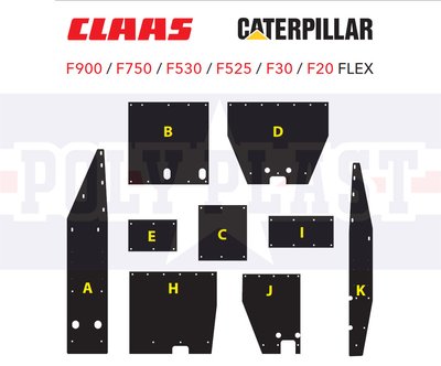 Комплект захисних пластин для жниварки CLAAS / LEXION / CATERPILLAR 30Ft (9.1м) (000666910) РР3461/4 фото